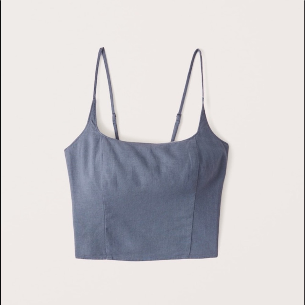 NWOT Abercrombie White Linen-Blend Top